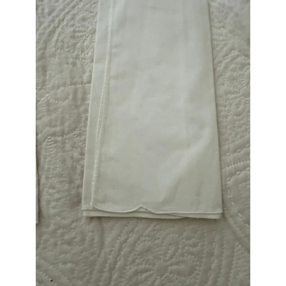 Handmade in Venice NOS Napkins/Hand Towels White Linen Floral Embroidered Set 4
